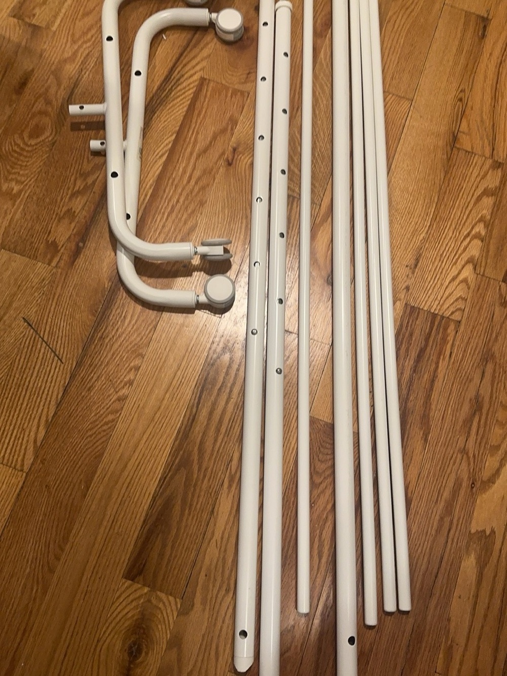 IKEA White Metal Bed or Rail Frame Parts